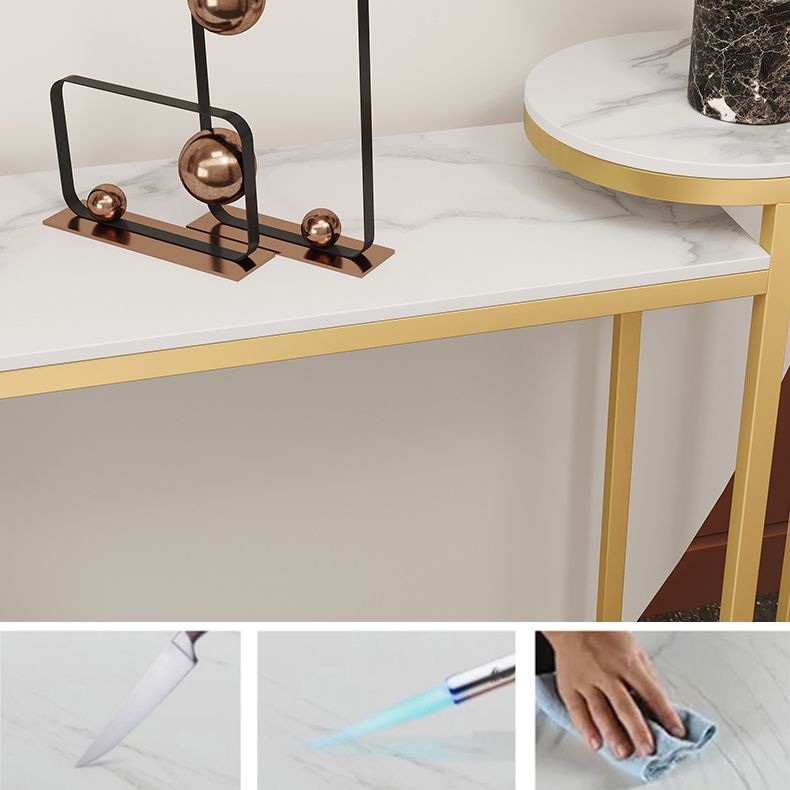 Tavolo console in pietra glam tavolo divano console di ferro dorato per sala