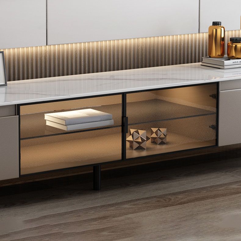 Stone TV Media Console Contemporary Media Console with 2 Drawers Clearhalo 'furn' 'furn_tv_stands_entertainment_centers' 'Furniture' 'Living Room Furniture' 'TV Stands & Entertainment Centers' 'TV Stands & Media Storage Furniture' 'tv_stands_entertainment_centers' 1200x1200_1548a7f7-6457-429c-8380-21e86d75d2c8