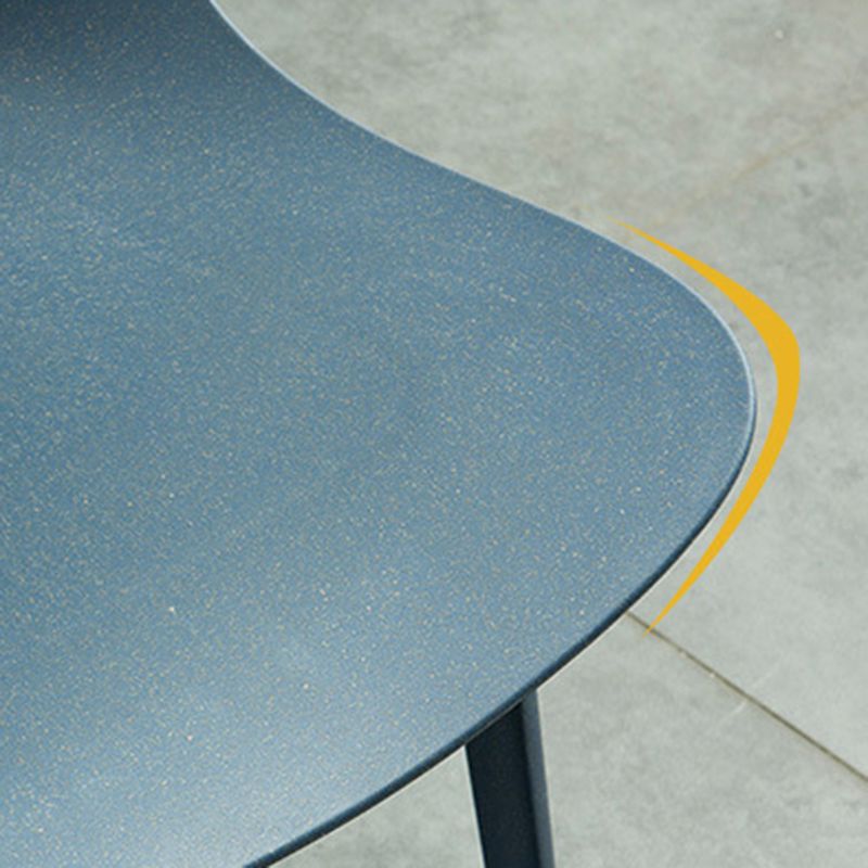 Contemporary Side Chair Plastic Solid Back Dining Room Chair for Kitchen