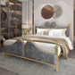 Glam Simple Metallic Bed Frame Upholstered Headboard Iron Panel Bed Clearhalo 'Bedroom Furniture' 'Beds' 'furn' 'furn_beds' 'Furniture' 1200x1200_1549a120-f490-4ee3-8a89-d44b8b6107f4