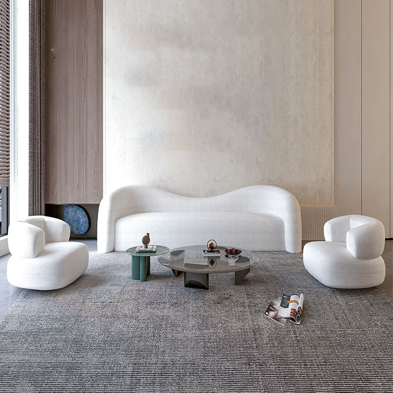 30.7 "Hリビングルーム用の現代ベルベット/ウール湾曲したソファー