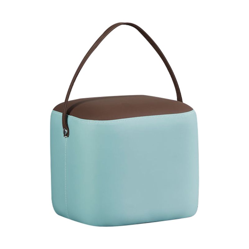 Creative Round Footstool Ottoman Patchwork Color Block Leather Ottoman Clearhalo 'furn' 'furn_ottomans_poufs' 'Furniture' 'Living Room Furniture' 'Ottomans & Poufs' 'ottomans_poufs' 1200x1200_154bcb67-6973-4e8f-bcdb-a1da66078145