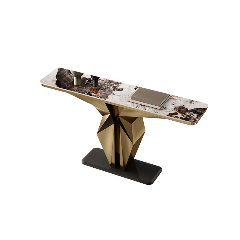 Glam Metal Console Table Rectangle Console Sofa Table for Hall Clearhalo 'Console Tables' 'console_tables' 'Entry & Mudroom Furniture' 'furn' 'furn_console_tables' 'Furniture' 1200x1200_154cae5d-4094-4ce3-ab13-f35ae59c14fe