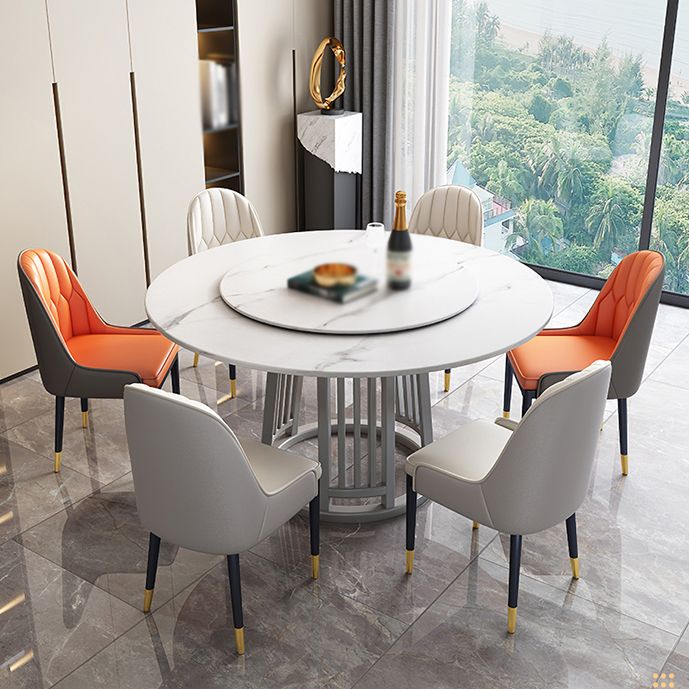 Modern 1/2/7 Pieces Dining Set Round Sintered Stone Dining Table for Dining Room Clearhalo 'Dining Room Sets' 'Dining Tables & Seating' 'dining_room_set' 'furn' 'furn_dining_room_set' 'Furniture' 'furniture_dining_room_set' 'Kitchen & Dining Furniture' 'kitchen&dining_furn' 'kitchen' 1200x1200_154d387f-2c9d-4867-a318-29af906b81a4