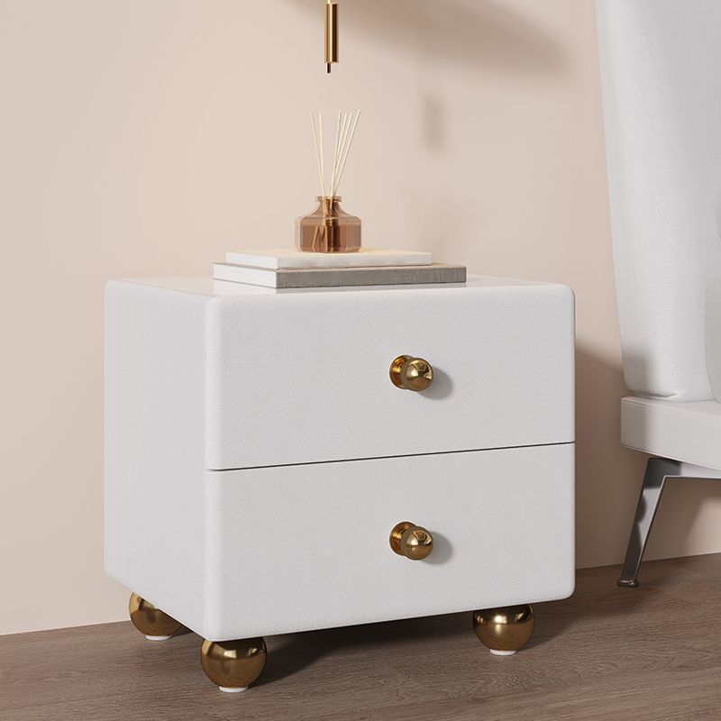 Table de nuit de 2 dessins 15,8 "W Table de nuit fermée en bois pour chambre à coucher