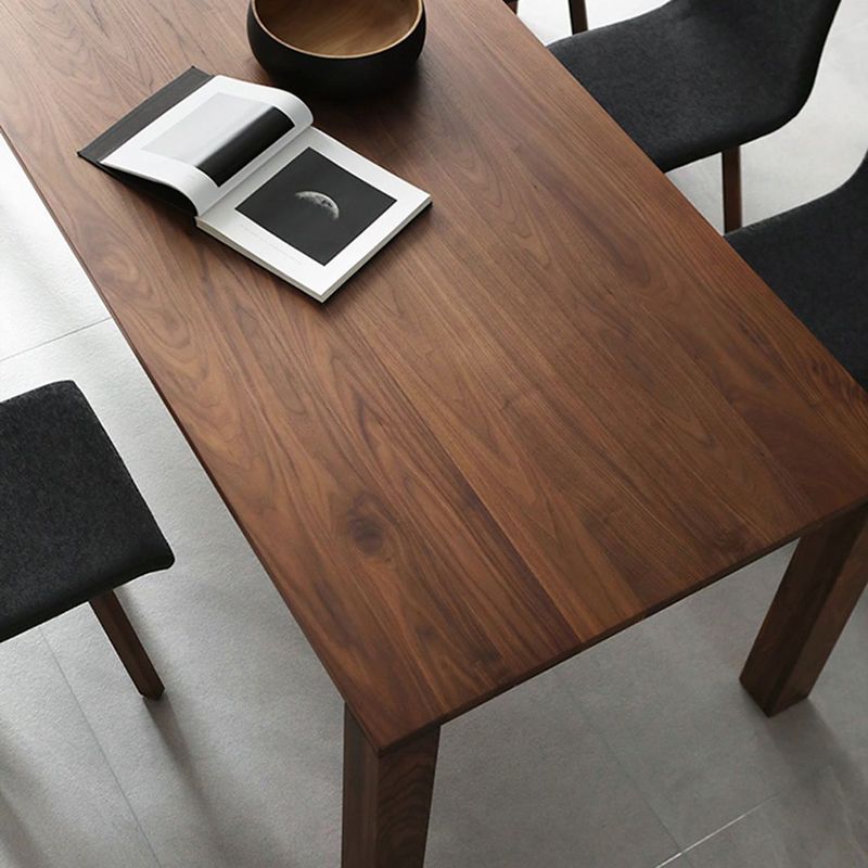 モダンな長方形のダイニングサイトテーブルパインソリッドウッド4脚ダイニングテーブル茶色