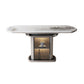 Stone Tabletop Round Extendable Dining Table in White with Storage Clearhalo 'Dining Tables & Seating' 'Dining Tables' 'dining_table' 'furn' 'furn_dining_table' 'Furniture' 'Kitchen & Dining Furniture' 1200x1200_154de91e-133c-40c5-ad6e-3dded14f9e81