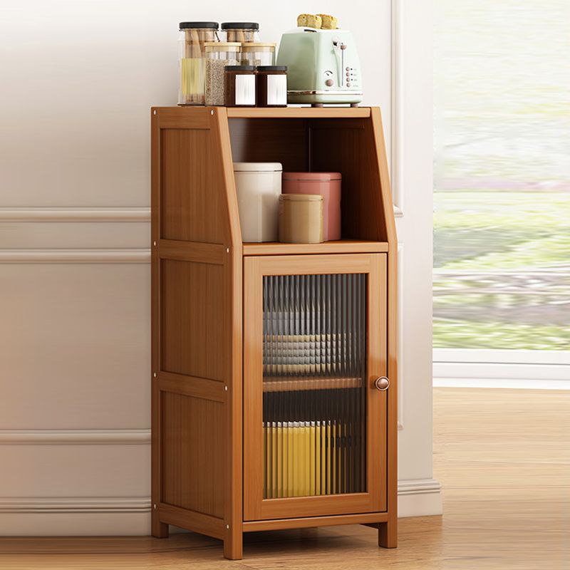 Server da pranzo moderno cucina in bambù marrone con 2 ripiani