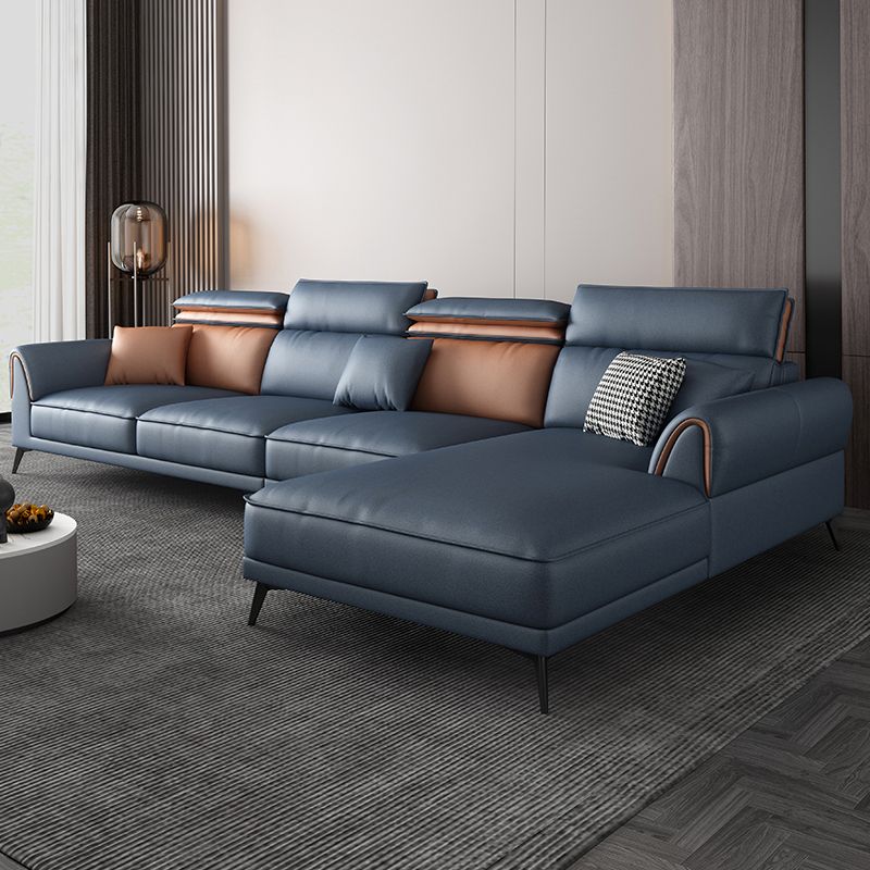 Contemporary Stain-Resistant Faux Leather 4-Seater L-Shape Sofa