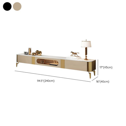 Stand TV con console multimediale di archiviazione chiusa con cassetti