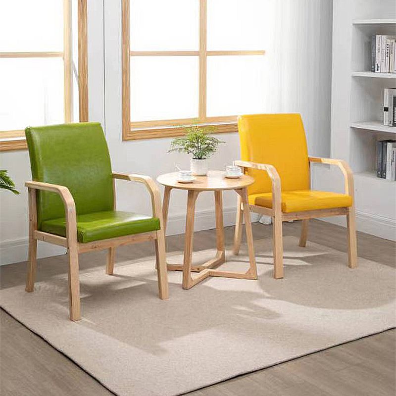 Scandinavian Home Arm Chair Solid Back Wood Upholstered Single Dining Room Chair Clearhalo ' kitchen&dining_furn' 'Dining Chairs' 'Dining Tables & Seating' 'dining_chair' 'furn' 'furn_dining_chair' 'Furniture' 'furniture_dining_chair' 'Kitchen & Dining Furniture' 'kitchen' 1200x1200_1551426f-c2c3-4123-9e54-ade36ffaffda