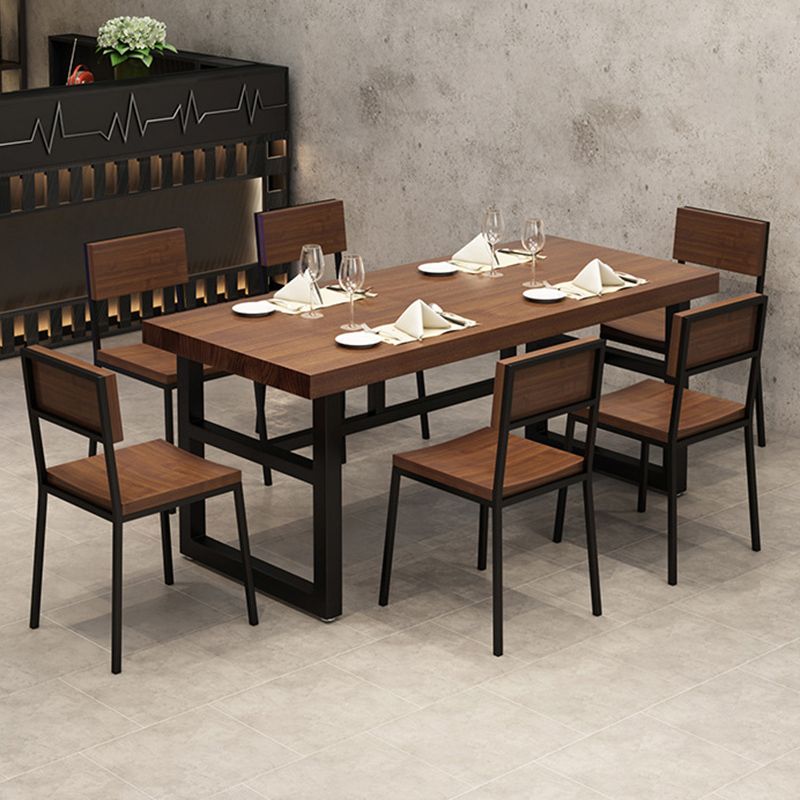 Industrial Dinner Room Dining Table Pine Solid Wood Dining Table