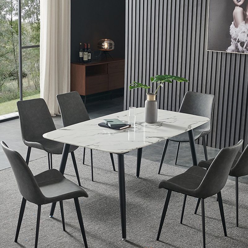 Ensemble de table à manger avec pieds en pierre, rectangle d'intérieur, 1/4/5/7 pièces