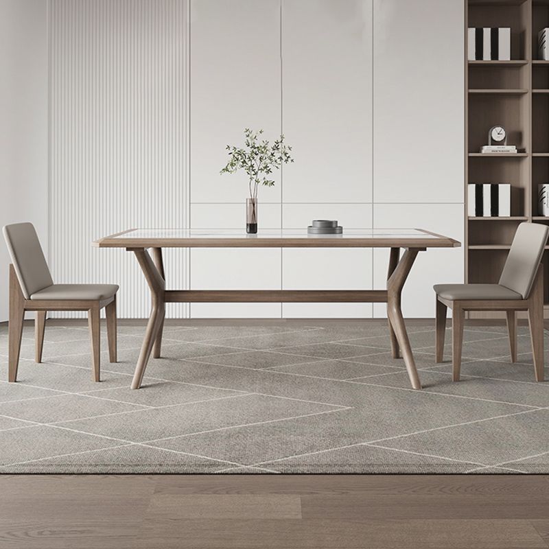 Contemporary Style 1/2/3/5/7 Pieces Dining Chairs Set Rectangle Stone Furniture in White