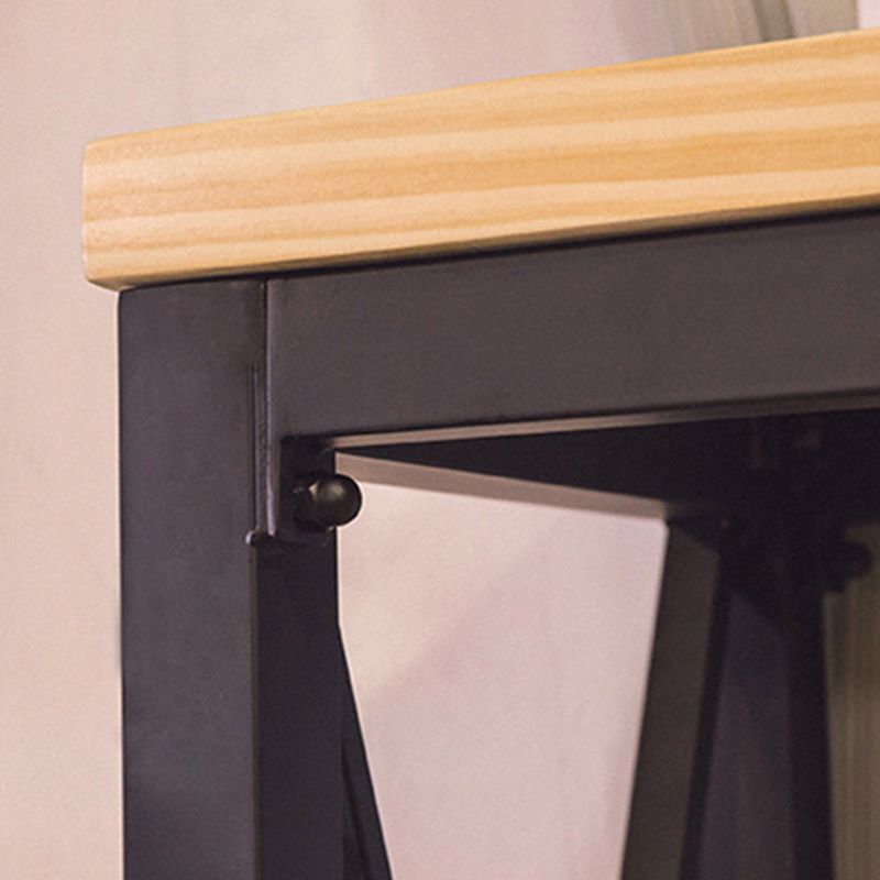 Pine Wood Bar Table Industrial Bar Dining Table with Sled Base in Black Clearhalo 'Bar Furniture' 'Bar Tables' 'bar_tables' 'furn' 'furn_bar_tables' 'Furniture' 'furniture_bar_tables' 'Kitchen & Dining Furniture' 1200x1200_15546358-963c-4132-aa3b-0d05f1c4bc9e