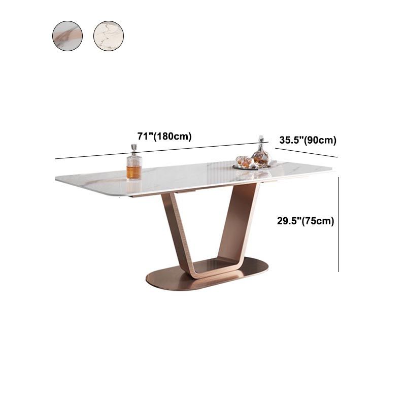 Rose Base Pedestal Casual Dining Table Rectangle Traditional Luxury Dining Table Clearhalo 'Dining Tables & Seating' 'Dining Tables' 'dining_table' 'furn' 'furn_dining_table' 'Furniture' 'Kitchen & Dining Furniture' 1200x1200_15546d95-9ca1-4135-946b-28b1ae19d61b