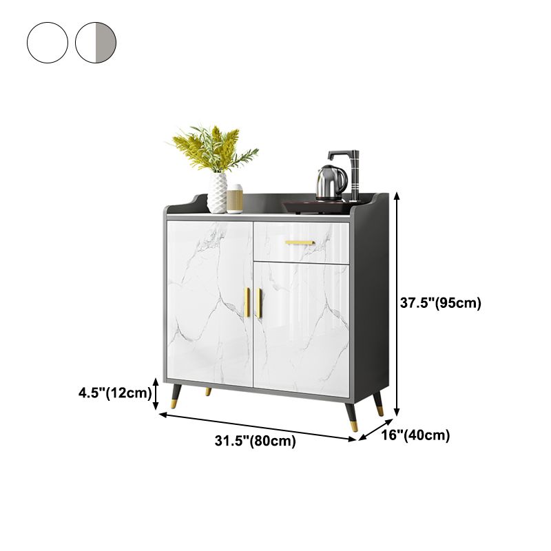 1-Drawer Engineered Wood Sideboard Glam Stone Countertop Credenza for Living Room Clearhalo 'buffet_sideboard' 'Buffets & Sideboards' 'furn' 'furn_buffet_sideboard' 'Furniture' 'furniture_buffet_sideboard' 'Kitchen & Dining Furniture' 1200x1200_1554810e-d940-45b5-8fa0-7816132fc6eb