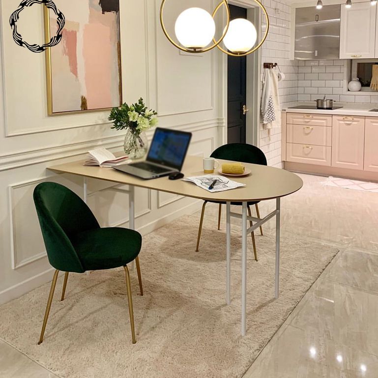 Minimalist Gold Solid Wood Dining Table Standard Kitchen Dining Table with 6 Legs Base Clearhalo ' dining_table' 'Dining Tables & Seating' 'Dining Tables' 'furn' 'furn_dining_table' 'Furniture' 'furniture_dining_table' 'Kitchen & Dining Furniture' 'kitchen&dining_furn' 'kitchen' 'kitchen_dining_table' 1200x1200_1555c480-4d75-4b5d-989a-40565e0dc2b9