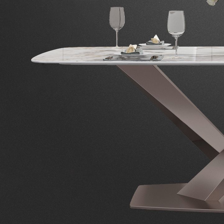 Traditional Luxury Dining Table Rectangle Sintered Stone Dining Table with Metal Base Clearhalo ' dining_table' 'Dining Tables & Seating' 'Dining Tables' 'furn' 'furn_dining_table' 'Furniture' 'furniture_dining_table' 'Kitchen & Dining Furniture' 'kitchen&dining_furn' 'kitchen' 'kitchen_dining_table' 1200x1200_1556465b-6375-457c-8b68-bbdd4098afbc