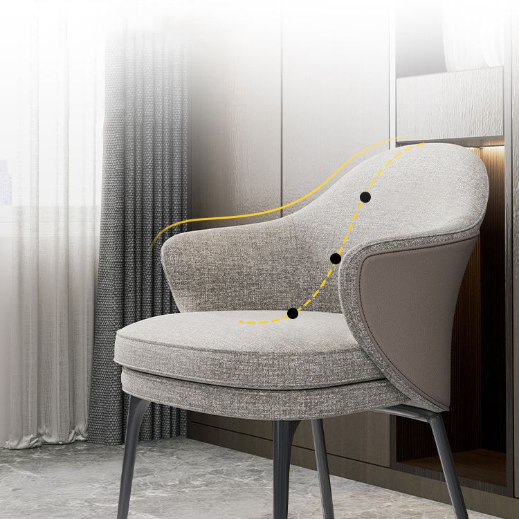 Contemporary Style Home Dining Arm Chair Metal Dining Chair with Black Legs Clearhalo ' kitchen&dining_furn' 'Dining Chairs' 'Dining Tables & Seating' 'dining_chair' 'Furniture' 'furniture_dining_chair' 'Kitchen & Dining Furniture' 'kitchen' 1200x1200_15569cf4-3cc6-48dc-9ff3-16a235eeace3