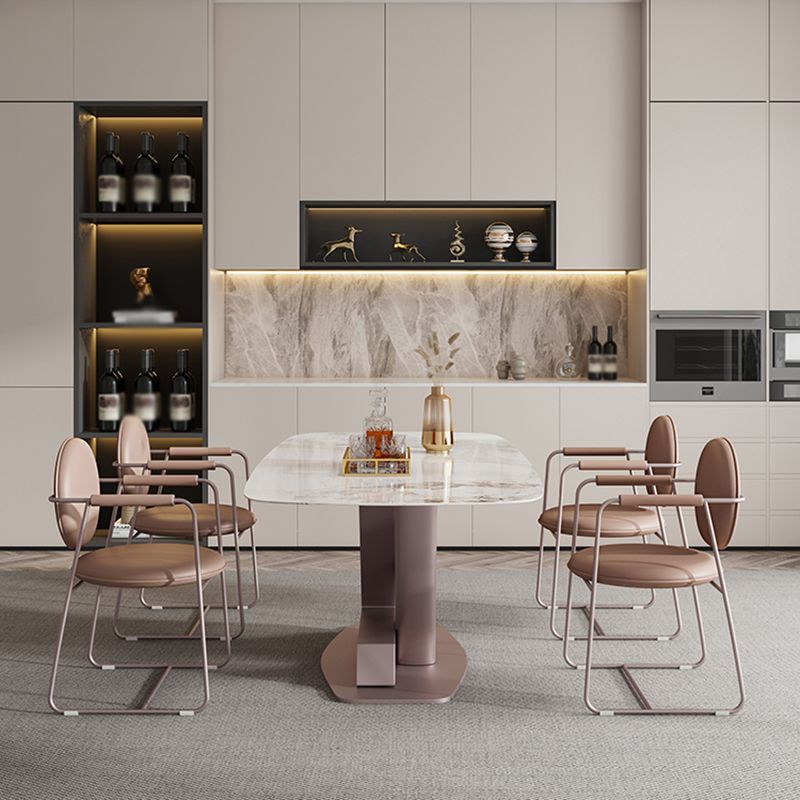 Luxury 1/4/5/7 Pieces Rectangle Dining Set Sintered Stone Dining Table Set for Kitchen Clearhalo 'Dining Room Sets' 'Dining Tables & Seating' 'dining_room_set' 'furn' 'furn_dining_room_set' 'Furniture' 'furniture_dining_room_set' 'Kitchen & Dining Furniture' 'kitchen&dining_furn' 'kitchen' 1200x1200_1556b9c3-0492-41f7-97a9-db996f8c71f2