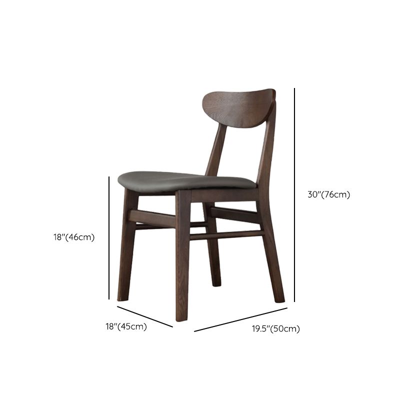 Wood Kitchen Dining Side Chair Open Back Dining Side Chair in Brown Clearhalo 'Dining Chairs' 'Dining Tables & Seating' 'dining_chair' 'furn' 'furn_dining_chair' 'Furniture' 'Kitchen & Dining Furniture' 1200x1200_1556b9ee-7b23-4a9c-bbbe-ae0e01c797c2
