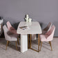 Glam Style Sintered Stone Dining Table with White Rectangle Shape Table for Home Use Clearhalo 'Dining Room Sets' 'Dining Tables & Seating' 'dining_room_set' 'furn' 'furn_dining_room_set' 'Furniture' 'furniture_dining_room_set' 'Kitchen & Dining Furniture' 'kitchen&dining_furn' 'kitchen' 1200x1200_15570aea-a88e-49a0-97a3-c9accc61633f
