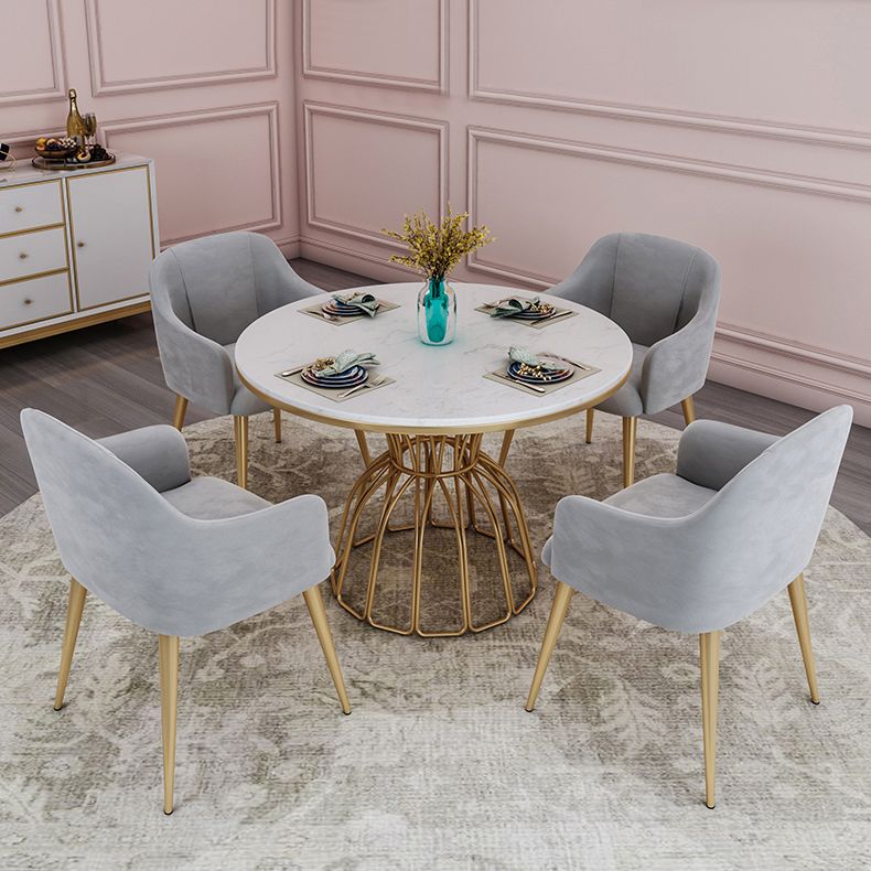 Glam 1/5 Pieces Dining Set Sintered Stone Dining Table Set for Dining Areas Clearhalo 'Dining Room Sets' 'Dining Tables & Seating' 'dining_room_set' 'furn' 'furn_dining_room_set' 'Furniture' 'furniture_dining_room_set' 'Kitchen & Dining Furniture' 'kitchen&dining_furn' 'kitchen' 1200x1200_155a716a-f47d-4778-a579-731c5f3f1825