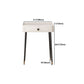 Contemporary Stone Vanity Dressing Table Set with Stool in White of 29.53" H