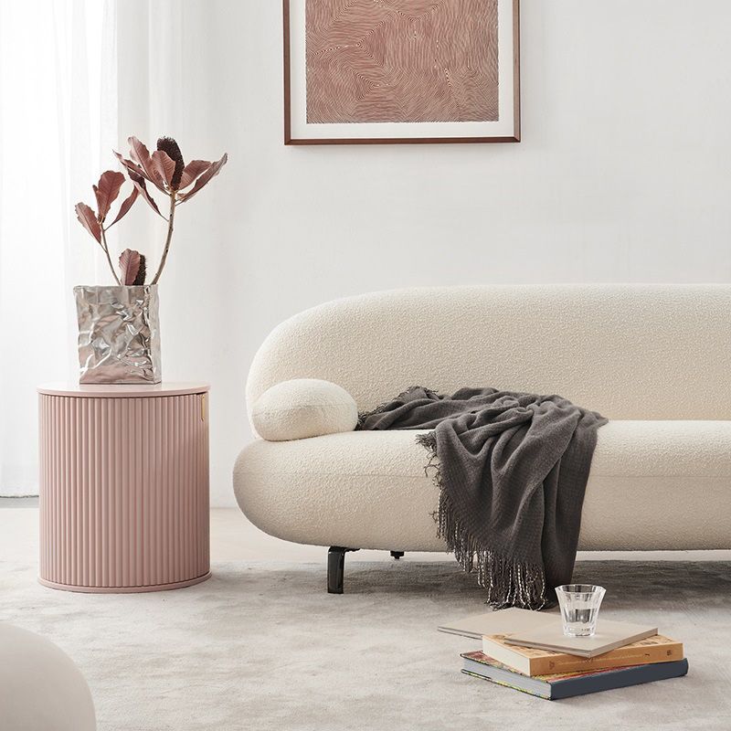 Canapé de bras rond standard canapé tissu minimaliste moderne en blanc