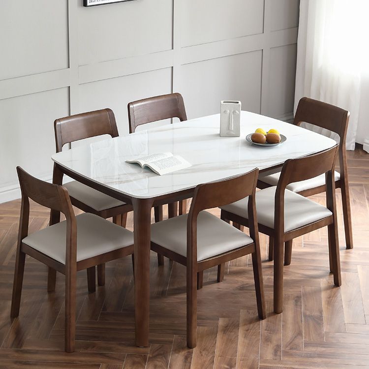 Contemporary Sintered Stone Standard Dining Set Rectangle Shape White Dining Set with 4 Legs Table Clearhalo 'Dining Room Sets' 'Dining Tables & Seating' 'dining_room_set' 'furn' 'furn_dining_room_set' 'Furniture' 'furniture_dining_room_set' 'Kitchen & Dining Furniture' 'kitchen&dining_furn' 'kitchen' 1200x1200_15616521-4981-4220-bf9e-29e16c9f37b4