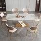 Stone Top Dining Table Traditional Luxury Rectangle Dining Table with Pedestal Base Clearhalo 'Dining Tables & Seating' 'Dining Tables' 'dining_table' 'furn' 'furn_dining_table' 'Furniture' 'furniture_dining_table' 'Kitchen & Dining Furniture' 'kitchen' 'kitchen_dining_table' 1200x1200_1561a752-e2d3-49e6-8d38-71b2d2b565e6
