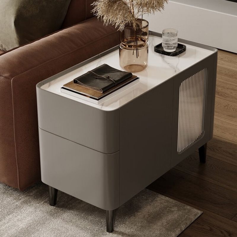 4 Legs End Table Set No Distressing Rectangular Side Table with 2 Drawers Clearhalo 'Coffee & Accent Tables' 'End & Side Tables' 'end_side_tables' 'furn' 'furn_end_side_tables' 'Furniture' 'Living Room Furniture' 1200x1200_1561d6a3-8cbc-4746-aca8-23a31bca3186