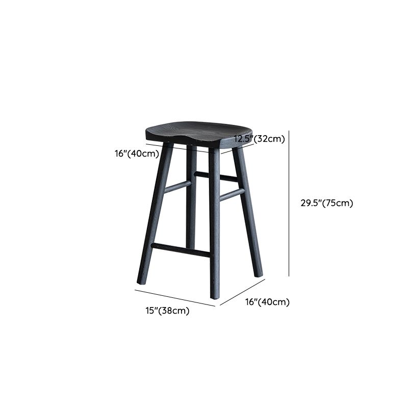 Taburete de bar de estilo moderno, taburete de bar de madera maciza negra para interior
