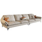 Sofa sectionnel contemporain sectionnel en cuir beige avec oreillers