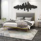 Polsterer Bettenrahmen luxuriöses Metallstandardbett im goldenen Finish