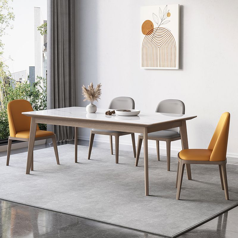 Modern Style Dining Table Sintered Stone 4 Legs Table for Home