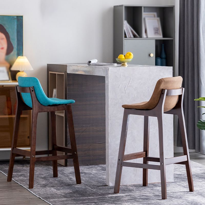 Scandinavia Style Bar-stool Wooden Legs Bucket Seat with Low Back for Kitchen Bar Clearhalo 'Bar Furniture' 'Bar Stools' 'bar_stools' 'furn' 'furn_bar_stools' 'furniture_bar_stools' 'Kitchen & Dining Furniture' 'kitchen&dining_furn' 'kitchen' 'kitchen_furn' Furniture' 1200x1200_1566d9a5-6c94-4e06-b4f7-e82b7b1bb6ad