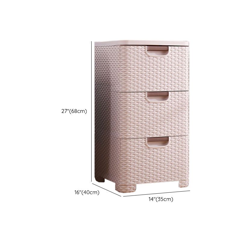 Plastic Beige Non-Hanging Armoire Modern Storage Cabinet for Bedroom
