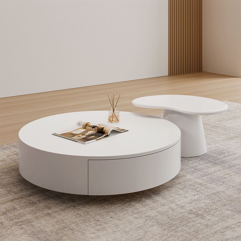Contemporary Coffee Table White Solid Wood Coffee Cocktail Table Clearhalo 'Coffee & Accent Tables' 'Coffee Tables' 'coffee_tables' 'furn' 'furn_coffee_tables' 'Furniture' 'Living Room Furniture' 1200x1200_15675bea-7e0b-4735-8fdf-8d5def5aca3e