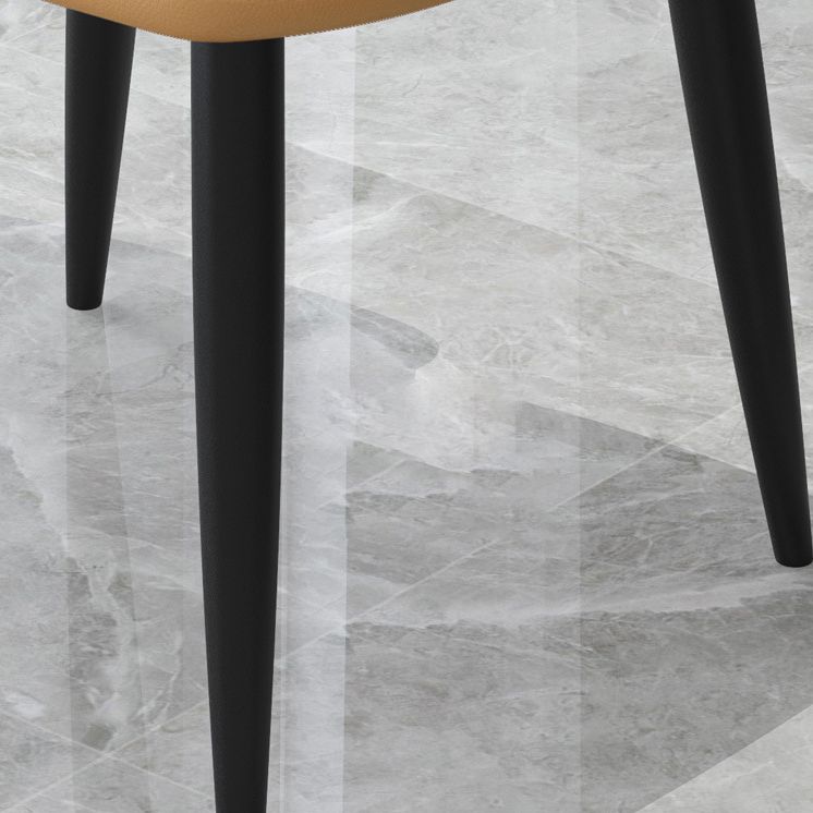 Faux Leather Industrial Chair Parsons Arm Chair for Dining Room