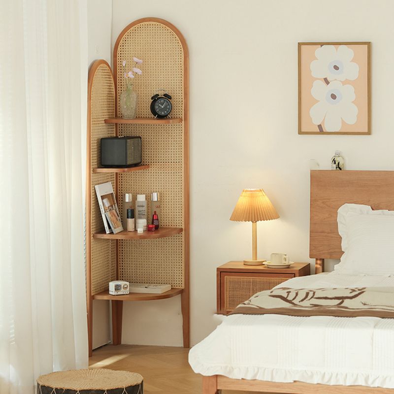 Hoek houten 4-laags plank hedendaagse boekenkast met planken