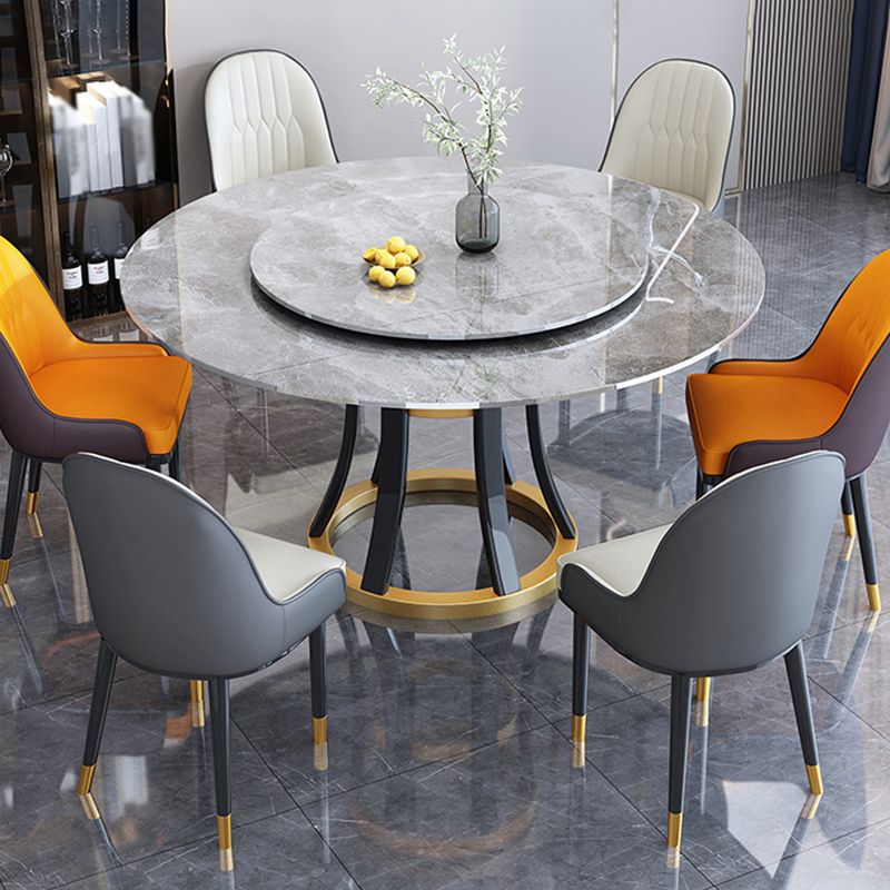 Round Contemporary Stone Table Standard Height Dining Table with Pedestal Base Clearhalo 'Dining Tables & Seating' 'Dining Tables' 'dining_table' 'furn' 'furn_dining_table' 'Furniture' 'furniture_dining_table' 'Kitchen & Dining Furniture' 'kitchen' 'kitchen_dining_table' 1200x1200_15724611-d8e3-4715-b48b-abb287f24e22