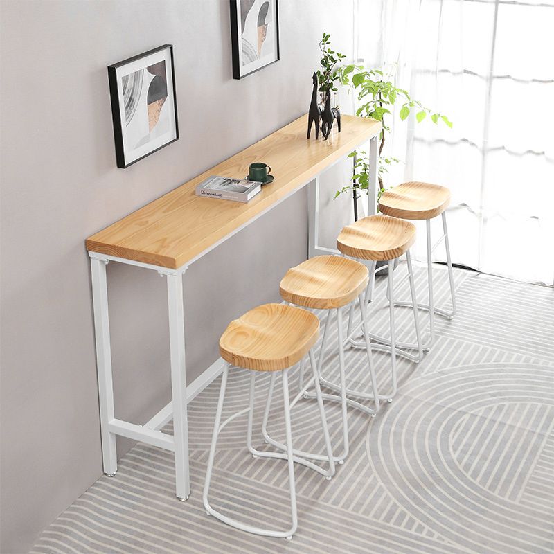 Industrial Rectangle Solid Wood Bar Table Set 1/5/9 Pieces Counter Table with High Stools Clearhalo 'Bar Furniture' 'furn' 'furn_home_bar_bar_sets' 'Furniture' 'Home Bars & Bar Sets' 'home_bar_bar_sets' 'Kitchen & Dining Furniture' 1200x1200_15726eb9-8ef7-45a4-ade7-c5fe2cef8513