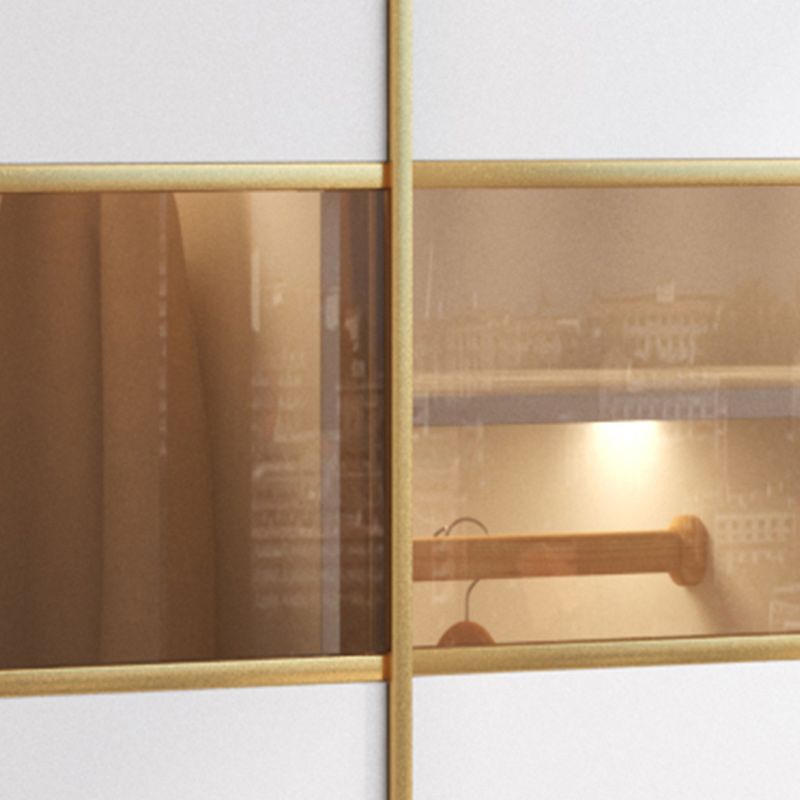 Wit gemanipuleerde houten garderobe armoire moderne schuifdeur garderobe