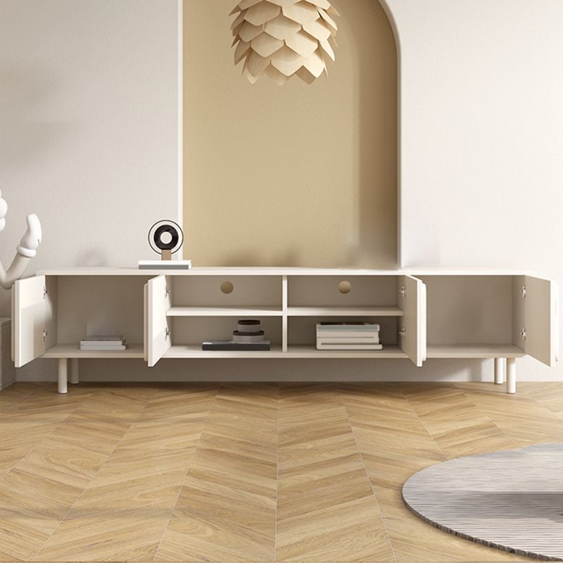 Contemporary TV Console Wooden White Media Console with Doors Clearhalo 'furn' 'furn_tv_stands_entertainment_centers' 'Furniture' 'Living Room Furniture' 'TV Stands & Entertainment Centers' 'TV Stands & Media Storage Furniture' 'tv_stands_entertainment_centers' 1200x1200_1575115b-71e0-492a-9c94-7ed01c46e685