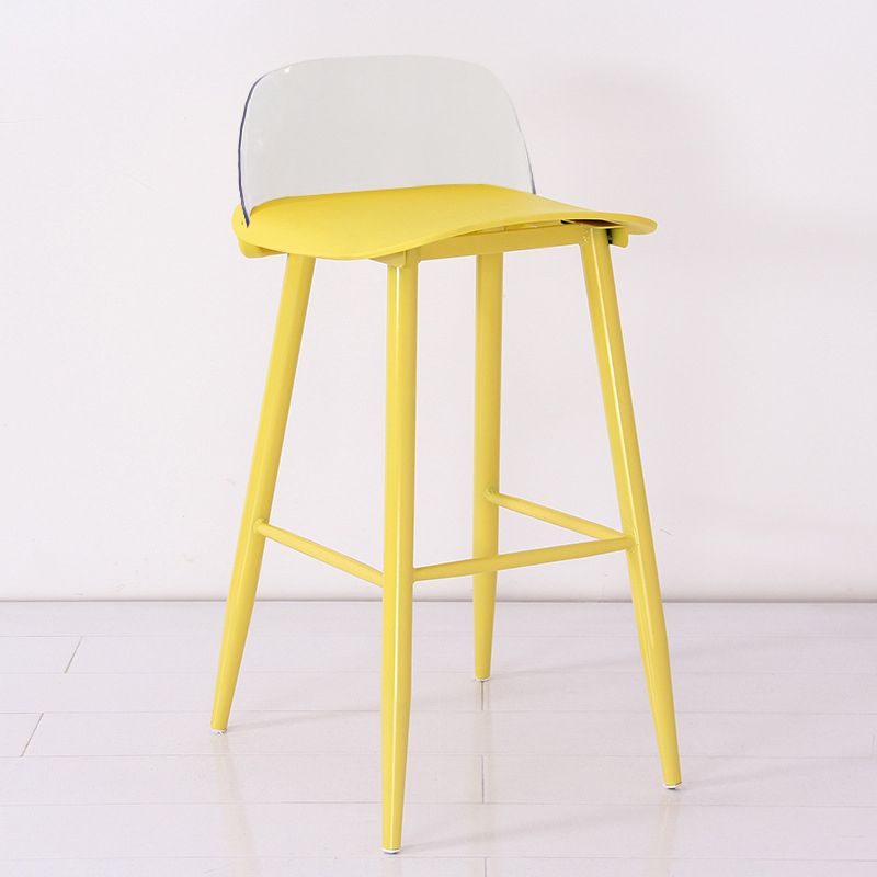 Modern Backrest Armless Counter Stool Iron Cafe Bar Stool with Acrylic Seat and Pedal Clearhalo 'Bar Furniture' 'Bar Stools' 'bar_stools' 'furn' 'furn_bar_stools' 'Furniture' 'Kitchen & Dining Furniture' 1200x1200_157586ee-0a4d-47f4-8830-0527419d55e9