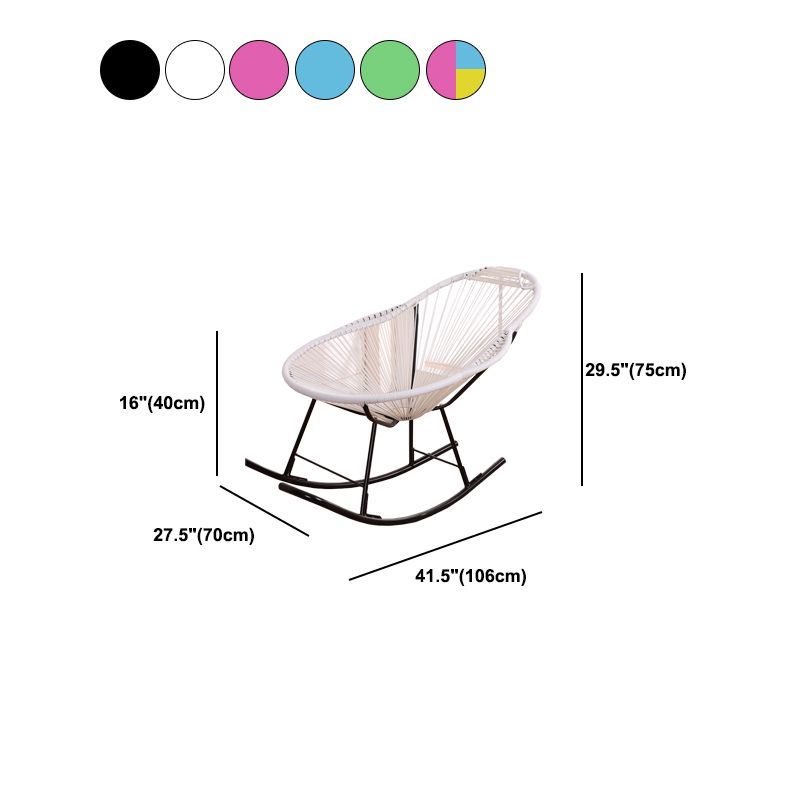 Chaise à bascule contemporaine chaise d'aile en osier arrière couleur solide chaise à bascule intérieure