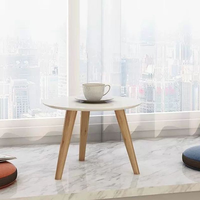 Solid Wood Nordic 3 Legs Side Table Natural/White Round End Table Clearhalo 'Coffee & Accent Tables' 'End & Side Tables' 'end_side_table' 'end_side_tables' 'furn' 'furn_end_side_tables' 'Furniture' 'furniture_end_side_table' 'Living Room Furniture' 1200x1200_15779079-62c2-43bf-85ac-037e5c31b075