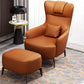 Fauteuil accent orange contemporain avec cadre en bois massif et pattes en métal